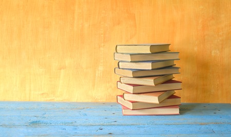 stack of books,free copy spaceの写真素材