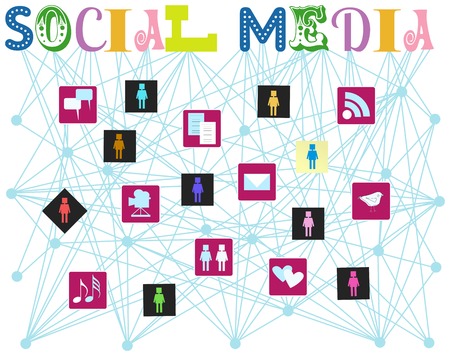 social media, vector illustrationのイラスト素材