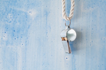 whistle of a soccer or football referee, free copy spaceの写真素材