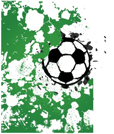 grungy soccer ball illustration, vector formatのイラスト素材