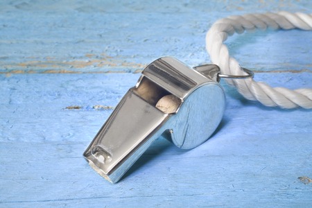 whistle of a soccer football referee free copy spaceの写真素材