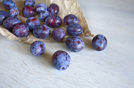 fresh plums, free copy spaceの写真素材