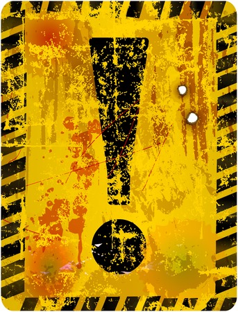 Danger warning sign w. exclamation mark, vector illustrationのイラスト素材
