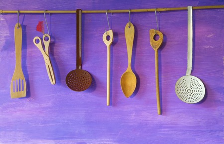 vintage kitchen utensils, free copy spaceの写真素材