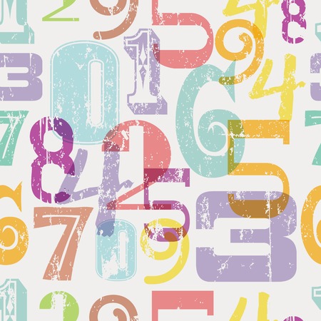 seamless pattern numbers, abstract backgroundのイラスト素材
