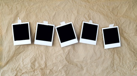 hanging vintage photo frames,free copy spaceの写真素材