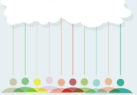 cloud networking, flat design, vectorのイラスト素材