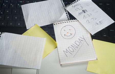 monday smile, office still lifeの写真素材