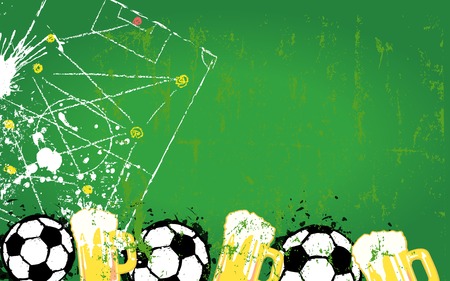 Grungy Soccer or Football sports and beer design template, copy space, vectorのイラスト素材