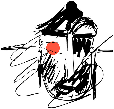 abstract japanese Samurai, vector illustrationのイラスト素材