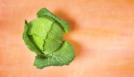 savoy cabbage, flat lay, good copy space