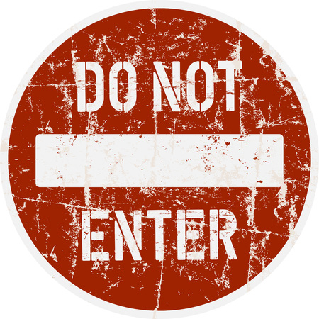 grungy one way sign, do not enter warning sign,vector illustrationのイラスト素材