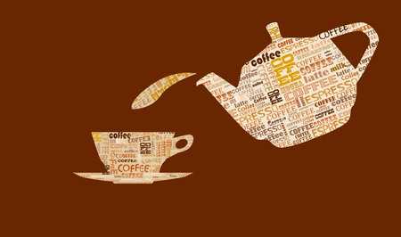 coffee design template, word cloud, coffee menu, free copy space, vectorのイラスト素材