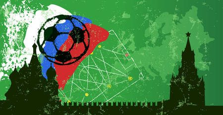 Soccer design template championship russia 2018,free copy space, vectorのイラスト素材