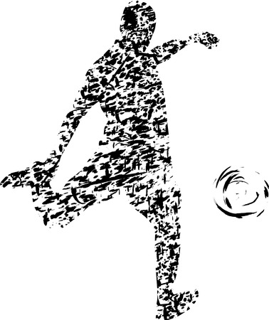 Soccer player, grungy vector art, isolated on whiteのイラスト素材