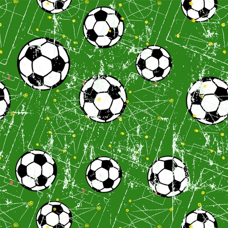 Soccer ball seamless pattern, football background, grungy style vector illustration.のイラスト素材