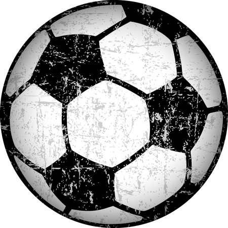 Soccer ball / football illustration, grungy style vector, isolated on whiteのイラスト素材