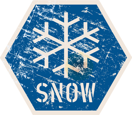snow warning sign, vector illustration, fictional artworkのイラスト素材