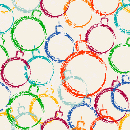 abstract christmas tree balls, Christmas bauble seamless pattern background, vector illustrationのイラスト素材