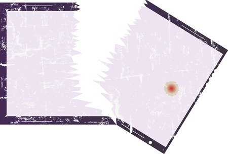 Blank large format torn film negative or picture frame,free copy space, isolated on whiteのイラスト素材