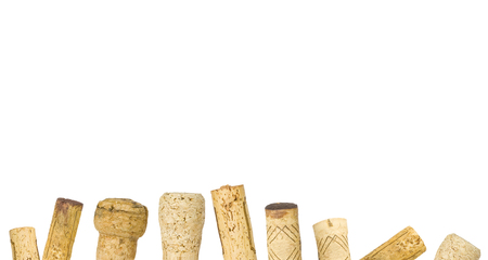 isolated wine corks row design template,white backgroundの写真素材