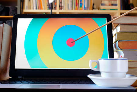 Business concept, consulting service,solution for a problem,innovation,idea metaphor,laptop and...