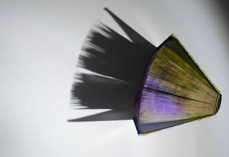 open book with shadow, reading, education, education concept, free copy space