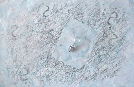 Business metaphor,start up,innovation,idea,creativity,innovative capacity, concept,flat lay.Light bulb as a symbol of ideas.の写真素材