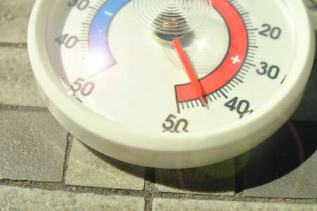 thermometer displaying high temperatures, climate change,global warming concept