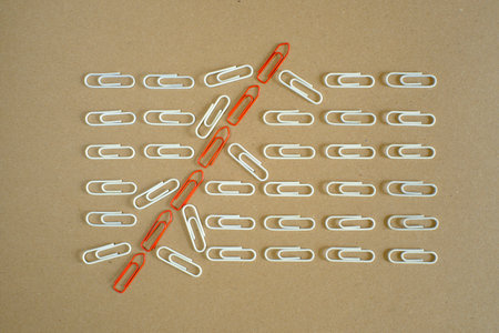 business concept,disruption,challenge,transformation,innovation,flat lay with paper clips,free copy...