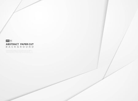 Abstract gradient white paper cut shape pattern design background.のイラスト素材