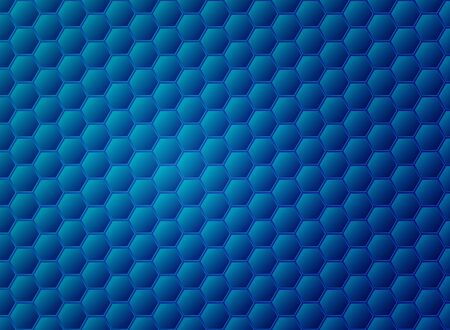 Abstract gradient blue hexagon pattern design.