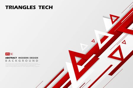 Abstract gradient red triangles tech overlap design of futuristic pattern style.のイラスト素材