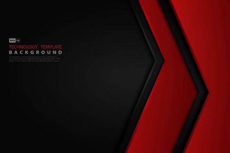 Abstract gradient red on black template technology design background.のイラスト素材