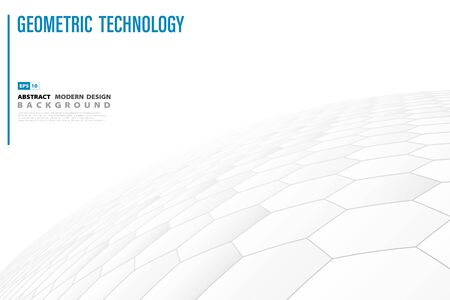 Abstract hexagon pattern technology white design background.のイラスト素材