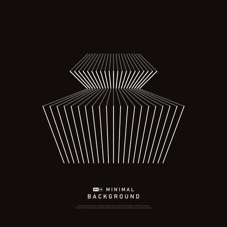 Abstract minimal white line on black background design template.のイラスト素材