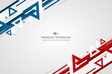 Abstract blue red technology color of triangle concept template design.のイラスト素材