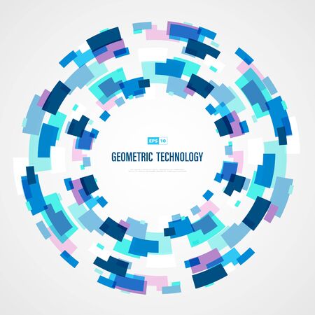 Abstract blue technology square circle color of futuristic background.のイラスト素材