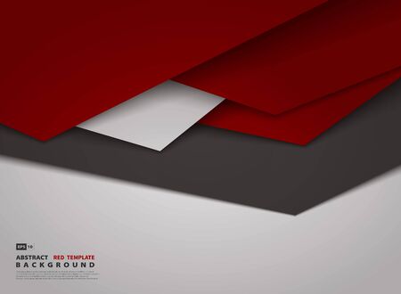 Abstract gradient red triangle overlap design of tech background.のイラスト素材