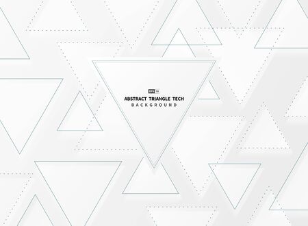 Abstract gradient white and gray triangle techno background.のイラスト素材