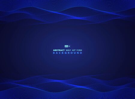 Abstract blue technology wavy design of modern artwork template.のイラスト素材