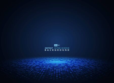 Abstract blue halftone circle futuristic background.のイラスト素材