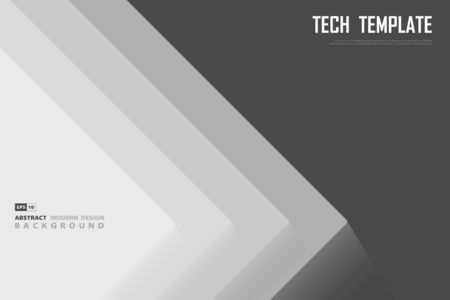 Abstract gray gradient paper cut design of decoration background.のイラスト素材