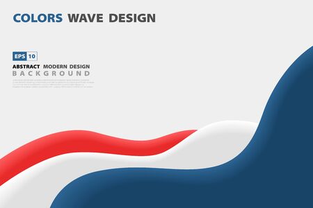 Abstract blue and red contrast wavy business design template background.のイラスト素材