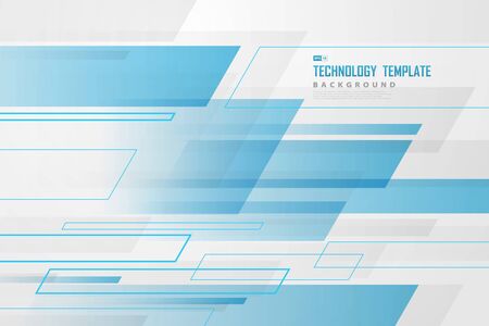 Abstract blue and white of futuristic technology template overlap design background.のイラスト素材