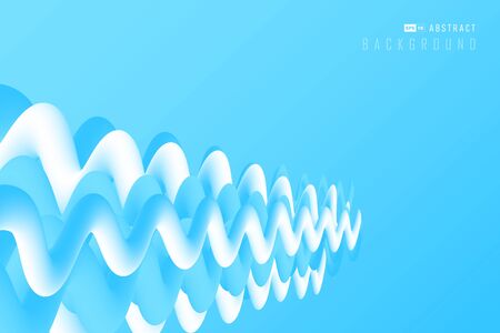 Abstract blue white fluid wavy design of water background.のイラスト素材