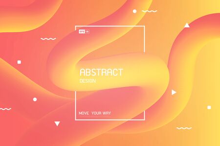 Abstract colorful stripe line of free shape design motion effect decoration background.のイラスト素材