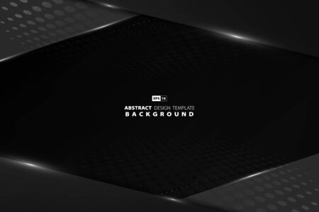 Abstract of dark metal plate overlap design technology background.のイラスト素材