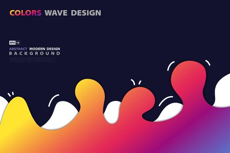 Abstract colorful rainbow wavy design of minimal decorative background.のイラスト素材