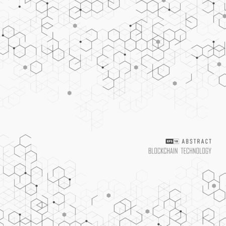 Abstract cover hexagonal geometric of blockchain design artwork.のイラスト素材